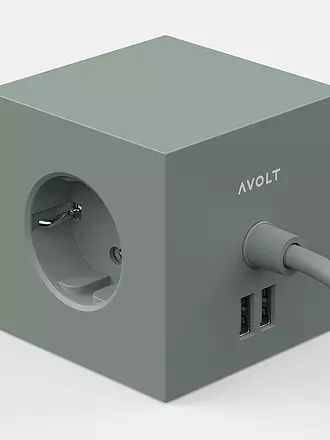AVOLT | Mehrfachsteckdose Square 1 F 1.8MT Oak Green | 